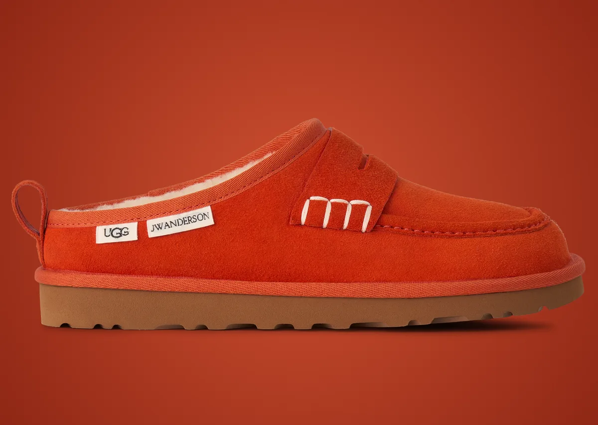 Оранжевый замшевый лофер UGG x JW Anderson на рифленой подошве угги